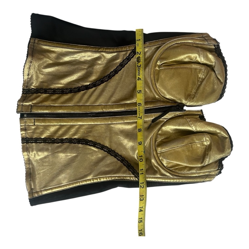 Vintage Gold and Black Corset Top Boustier - Picture 6 of 7